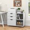 Modern Mobile File Storage Cabinet with Large Tabletop 3 Drawers and Smooth Rolling Wheels